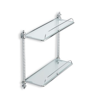 Bathroom Shelf Chrome Double Glass Bathroom Shelf StilHaus G694-08